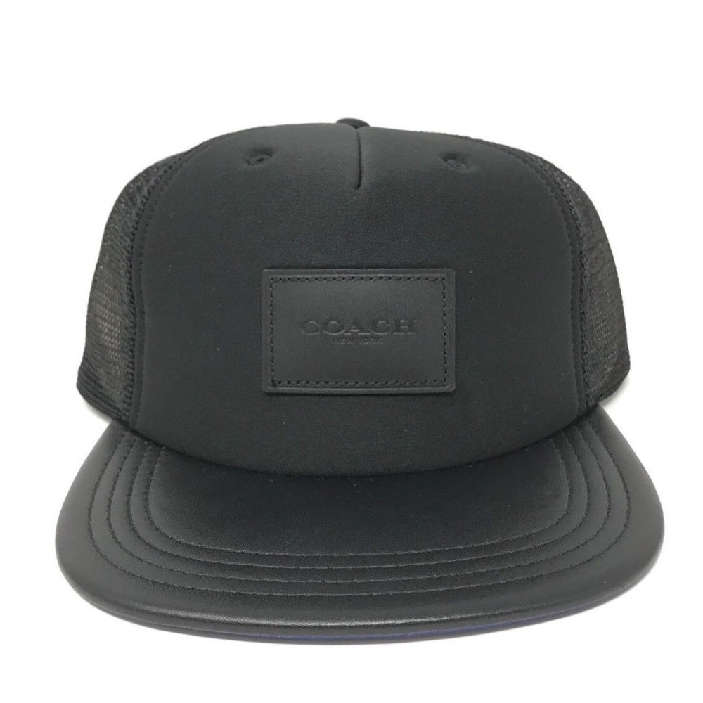 Coach F28487 Men’s Neoprene Flat Blue Hat Cap - Picture 2 of 5